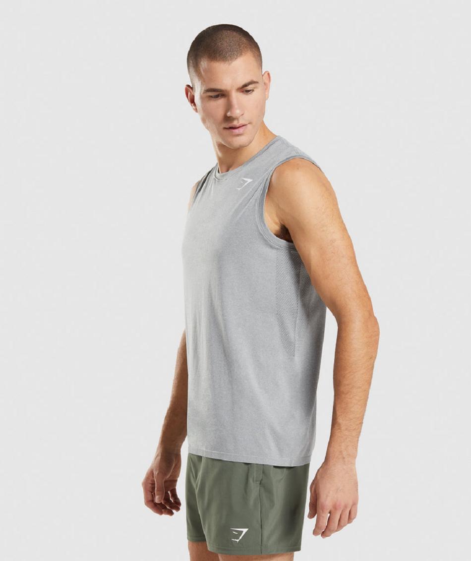 Camiseta Tirantes Gymshark Arrival Seamless Hombre Gris | CO 3191AHK